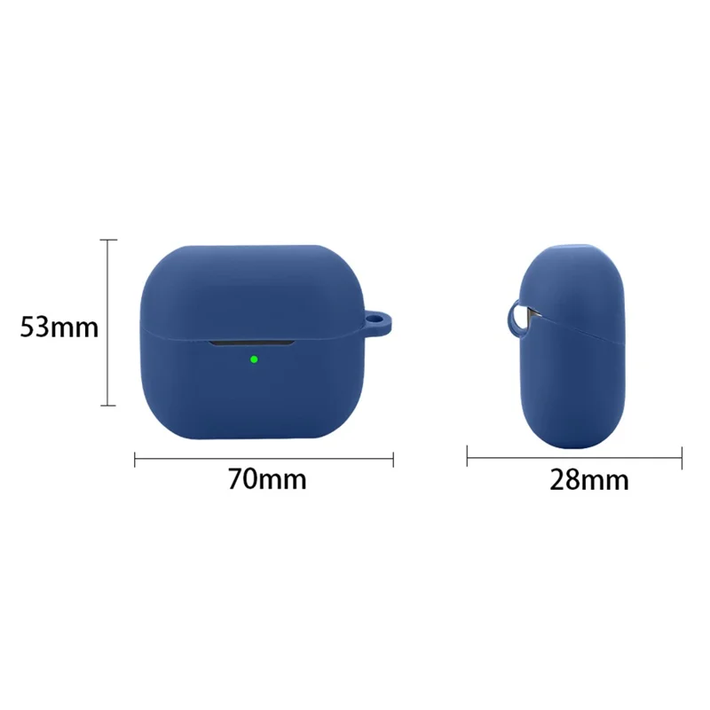 For Samsung Galaxy Buds3 Silicone Case Bluetooth-compatible Earphone Protective Cover with Anti-Lost Buckle - Dark Blue