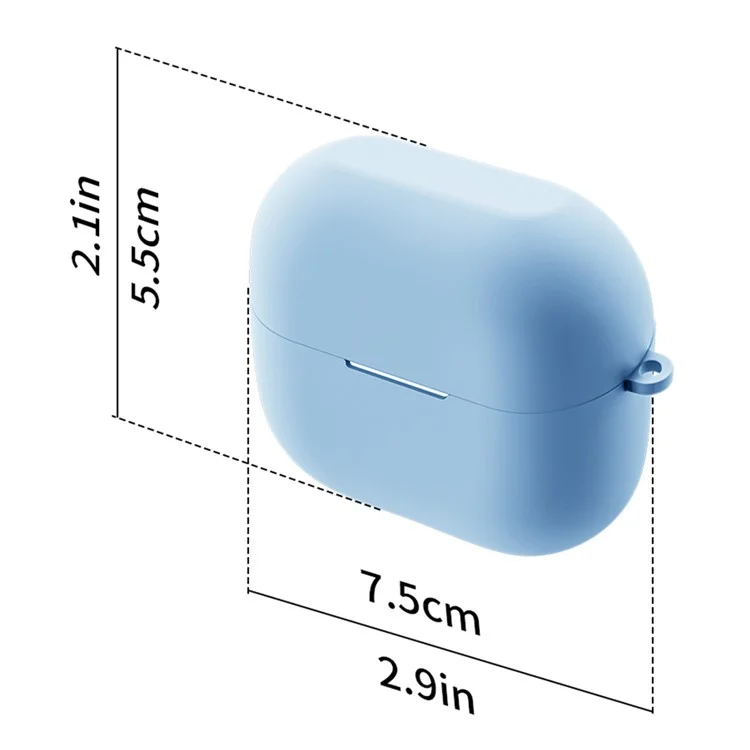 For Samsung Galaxy Buds3 / Buds3 Pro Silicone Case Bluetooth-compatible Earphone Cover with Carabiner - Blue