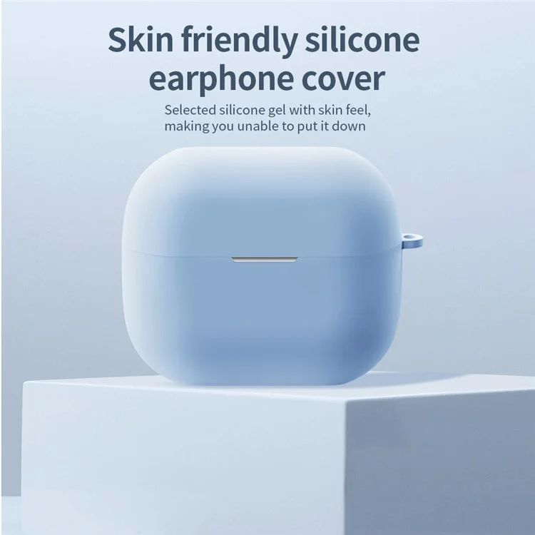 For Samsung Galaxy Buds3 / Buds3 Pro Silicone Case Bluetooth-compatible Earphone Cover with Carabiner - Blue