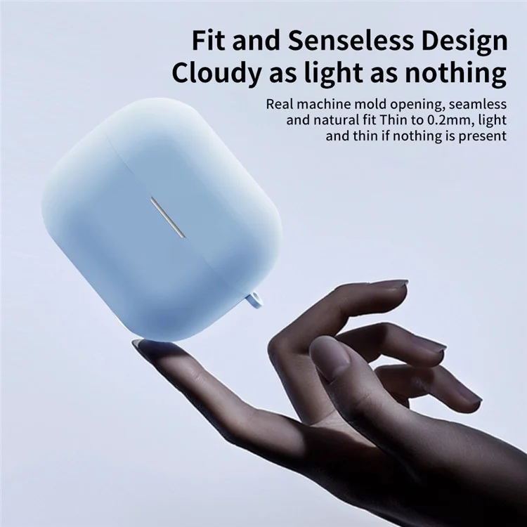For Samsung Galaxy Buds3 / Buds3 Pro Silicone Case Bluetooth-compatible Earphone Cover with Carabiner - Blue