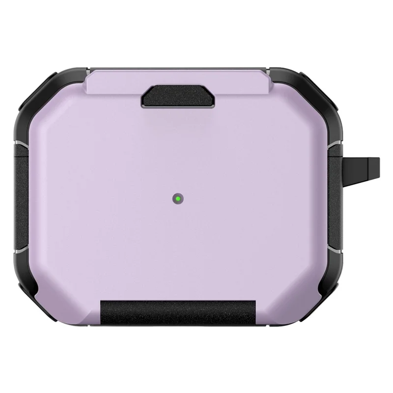 For AirPods Pro 2 Case PC+TPU Flip Stand Bluetooth-compatible Earphone Anti-drop Cover with Carabiner - Purple