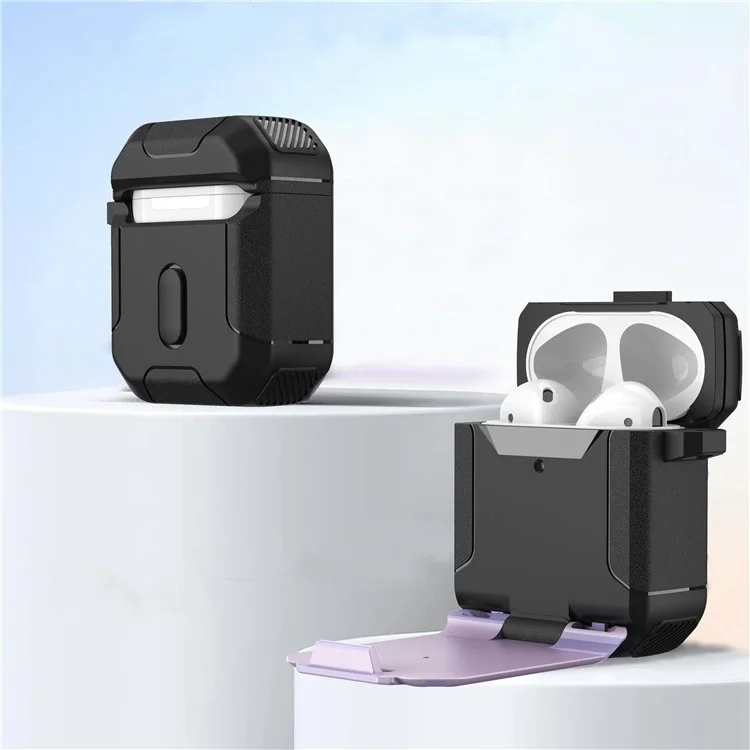 For Apple AirPods with Wireless Charging Case (2019) / AirPods with Charging Case (2019) / (2016) Case PC+TPU Cover - Purple