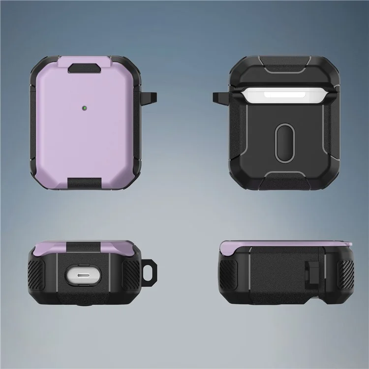 For Apple AirPods with Wireless Charging Case (2019) / AirPods with Charging Case (2019) / (2016) Case PC+TPU Cover - Purple