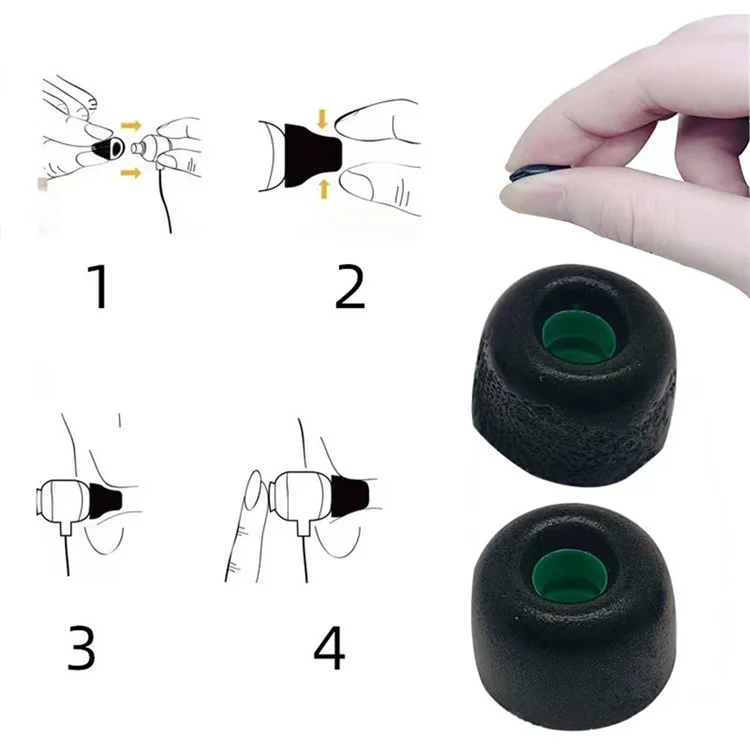 1 Paio di Memory Foam Eartips per Sony WF-1000XM4, Sostituzione Anti-Scivolo Ear Tips - Nero / Taglia: L