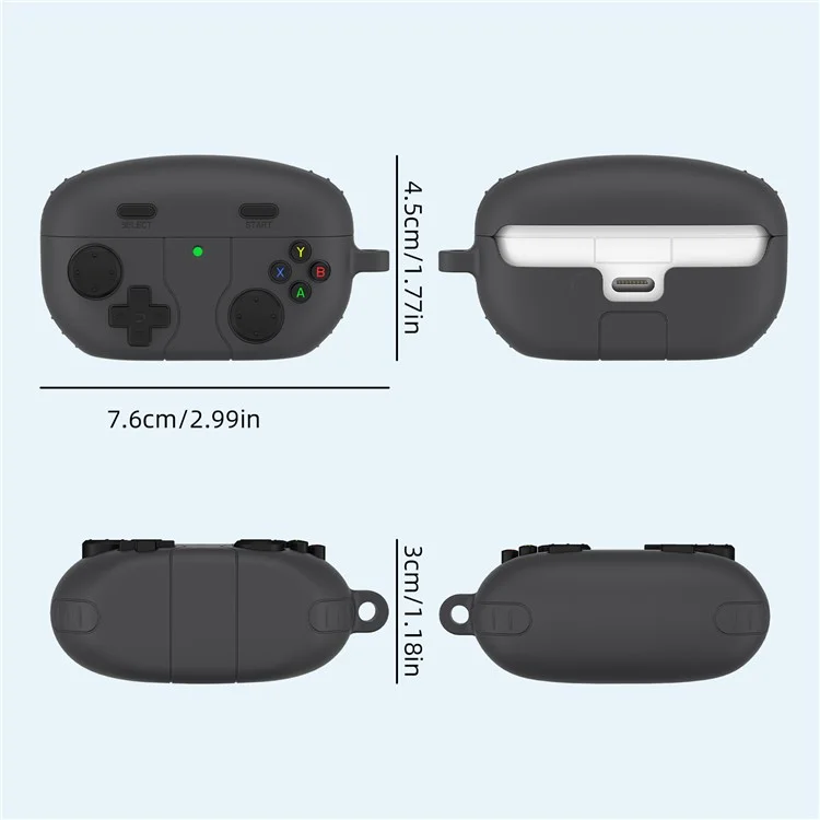 Pour la console de jeu Sony WF-1000XM5 Conception Bluetooth Écouteur Housse Silicone Liquide Anti-Drop Case - Gris Foncé