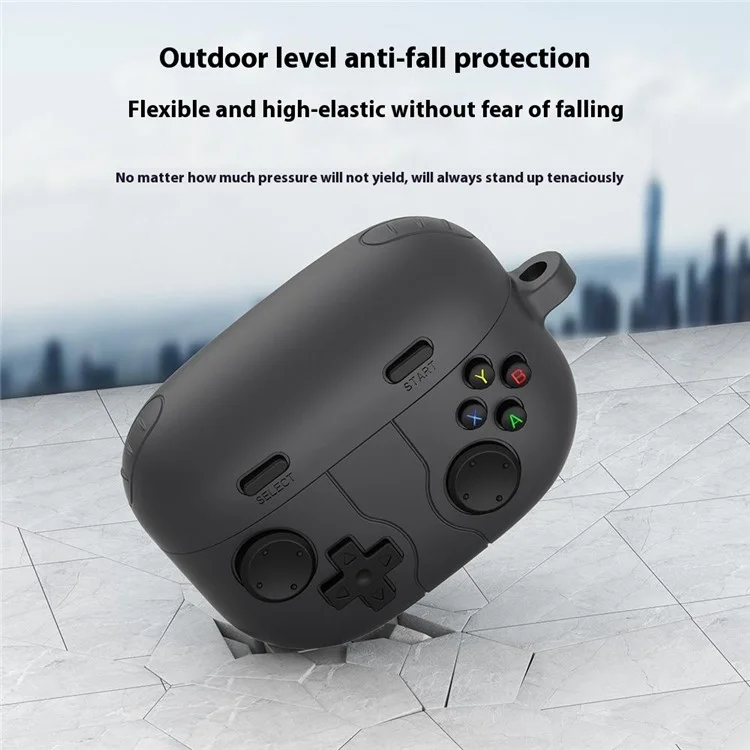 Para Sony Linkbuds S Retro Game Console Design Bluetooth Earphone Liquid Silicone Cover - Dark Grey