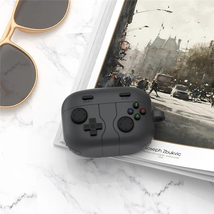 Para Sony Linkbuds S Retro Game Console Design Bluetooth Earphone Liquid Silicone Cover - Dark Grey