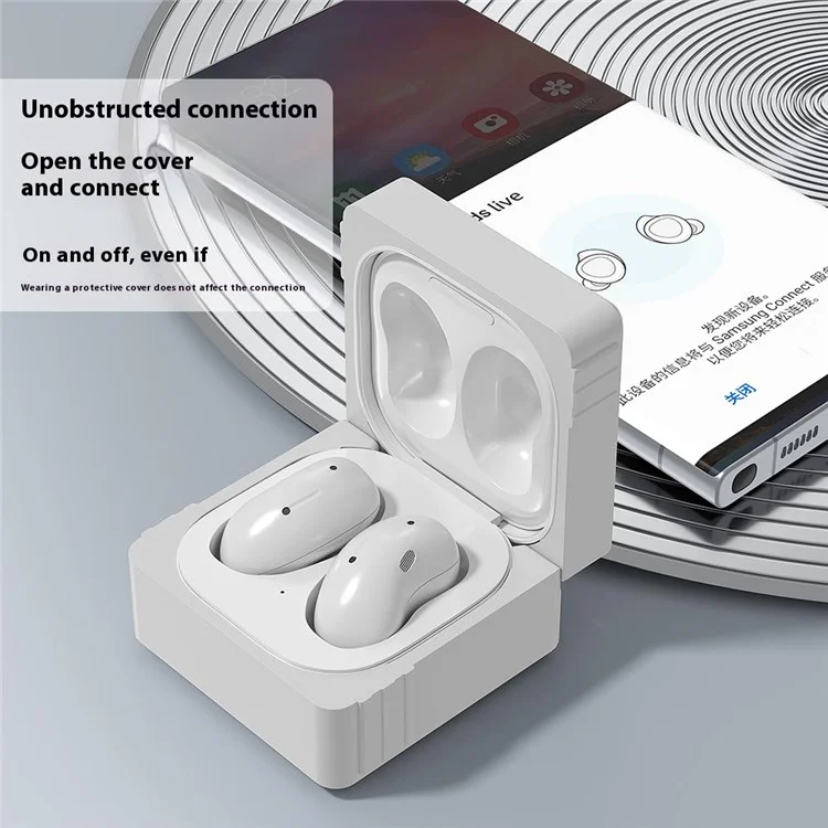 For Samsung Galaxy Buds FE / Buds2 Pro / Buds2 / Buds Pro / Buds Live Bluetooth-compatible Earphone Cover Liquid Silicone Case - Light Grey