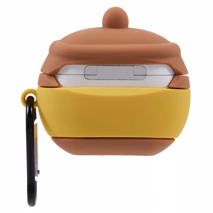 Per Apple AirPods 3 Bluetooth Earphones Custodia Protettiva in Silicone a Forma di Vaso di Miele con Moschettone