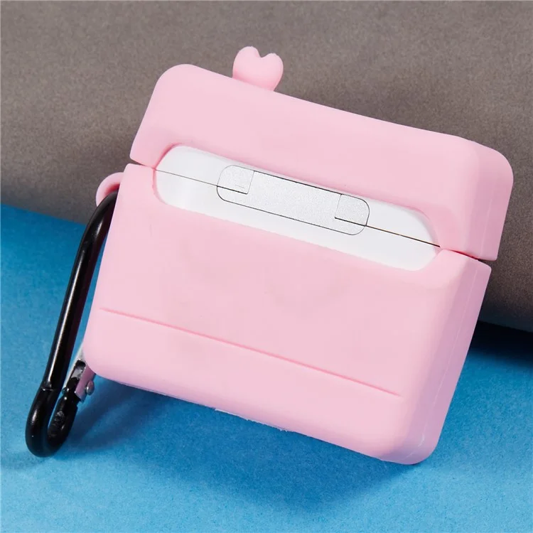 For Apple AirPods 3 Bluetooth-compatible Earphones Silicone Cover Pink Cellular Phone Protective Case