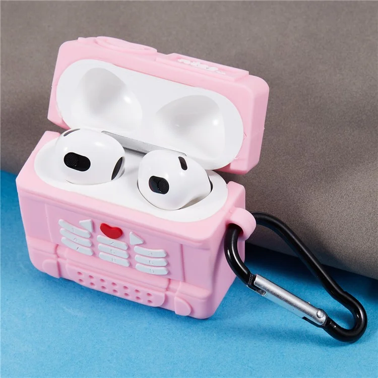 For Apple AirPods 3 Bluetooth-compatible Earphones Silicone Cover Pink Cellular Phone Protective Case