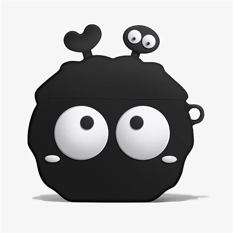 Para Apple AirPods Pro Silicone Case Big Eyes Briquette Bluetooth Earphone Cover with Carabiner - Estilo A