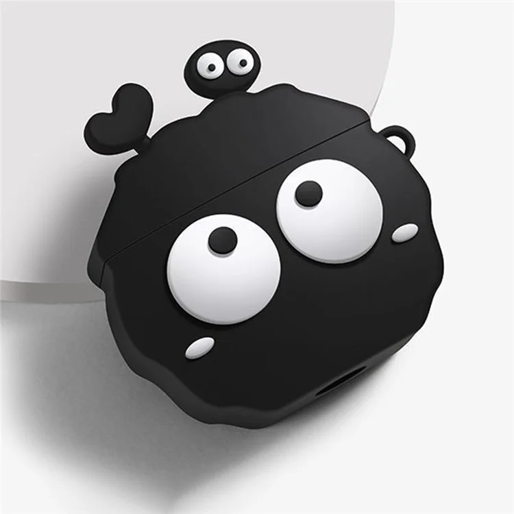 Para Apple AirPods Pro Silicone Case Big Eyes Briquette Bluetooth Earphone Cover with Carabiner - Estilo A