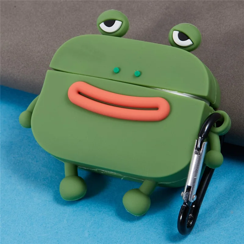 Pour Apple AirPods Pro Écouteurs Bluetooth Silicone Couvre Bouche Saucisse Grenouille Étui de Protection - Vert