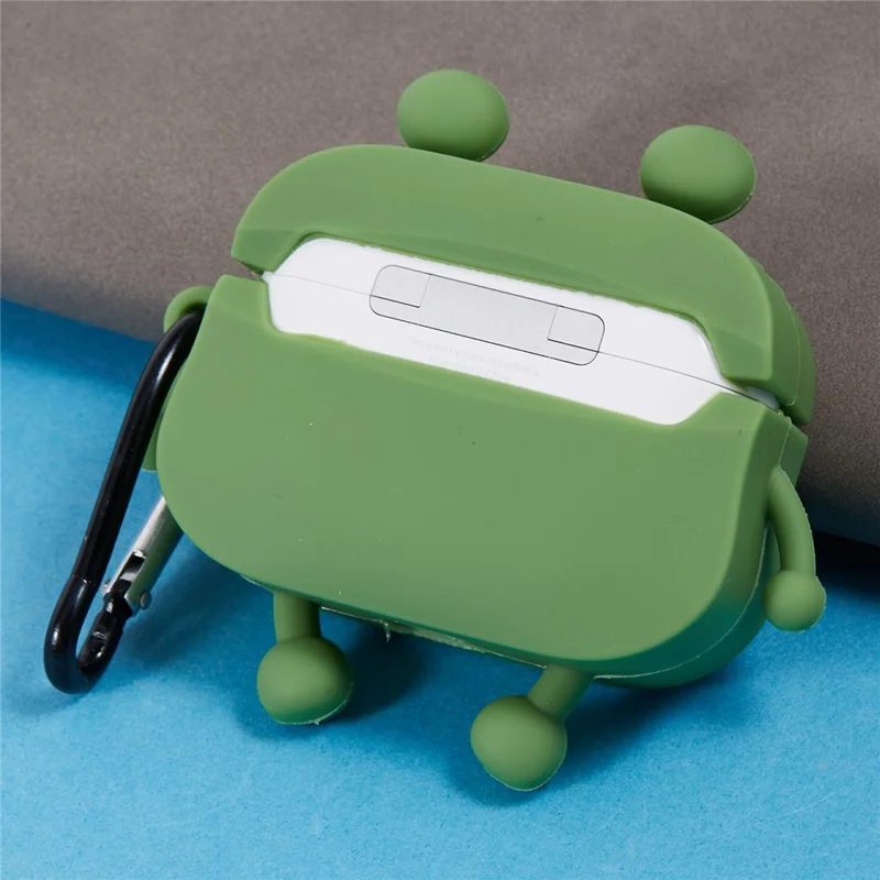 Pour Apple AirPods Pro Écouteurs Bluetooth Silicone Couvre Bouche Saucisse Grenouille Étui de Protection - Vert