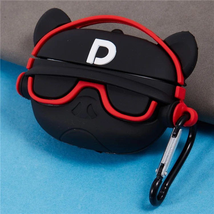 For Apple AirPods Pro Bluetooth-compatible Earphones Silicone Cover Headset Dog Protective Case with Carabiner