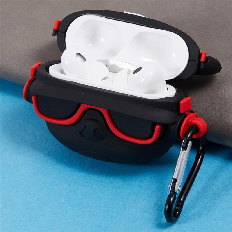 For Apple AirPods Pro Bluetooth-compatible Earphones Silicone Cover Headset Dog Protective Case with Carabiner
