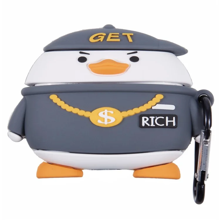 For Apple AirPods Pro Bluetooth-compatible Earphones Silicone Cover Hip Hop Duck Protective Case