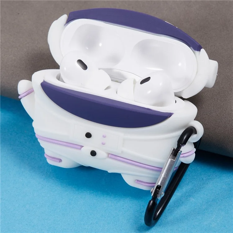 Para Apple AirPods Pro Fones de Ouvido Bluetooth Capa Protetora de Silicone Astronauta com Mosquetão