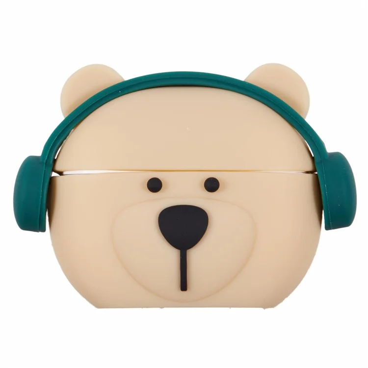 For Apple AirPods Pro Bluetooth-compatible Earphones Silicone Cover Headset Bear Protective Case with Carabiner