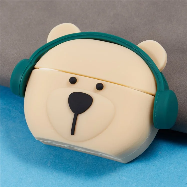 For Apple AirPods Pro Bluetooth-compatible Earphones Silicone Cover Headset Bear Protective Case with Carabiner