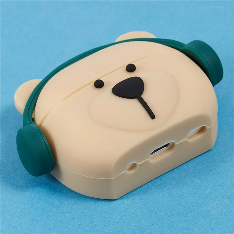 For Apple AirPods Pro Bluetooth-compatible Earphones Silicone Cover Headset Bear Protective Case with Carabiner