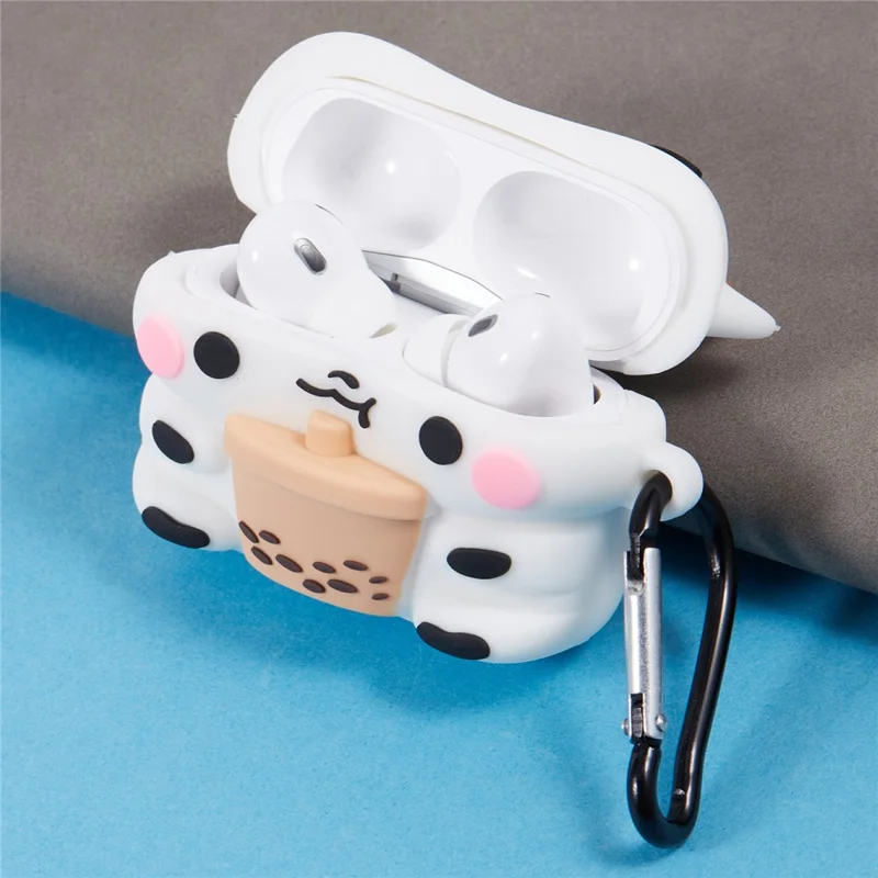 Custodia in silicone per Apple AirPods Pro, mucca con tè al latte, protezione per cuffie Bluetooth