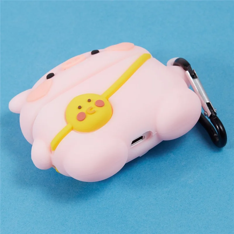 For Apple AirPods Pro Silicone Cover Lovely Cartoon Pig Bluetooth-compatible Earphones Protective Case