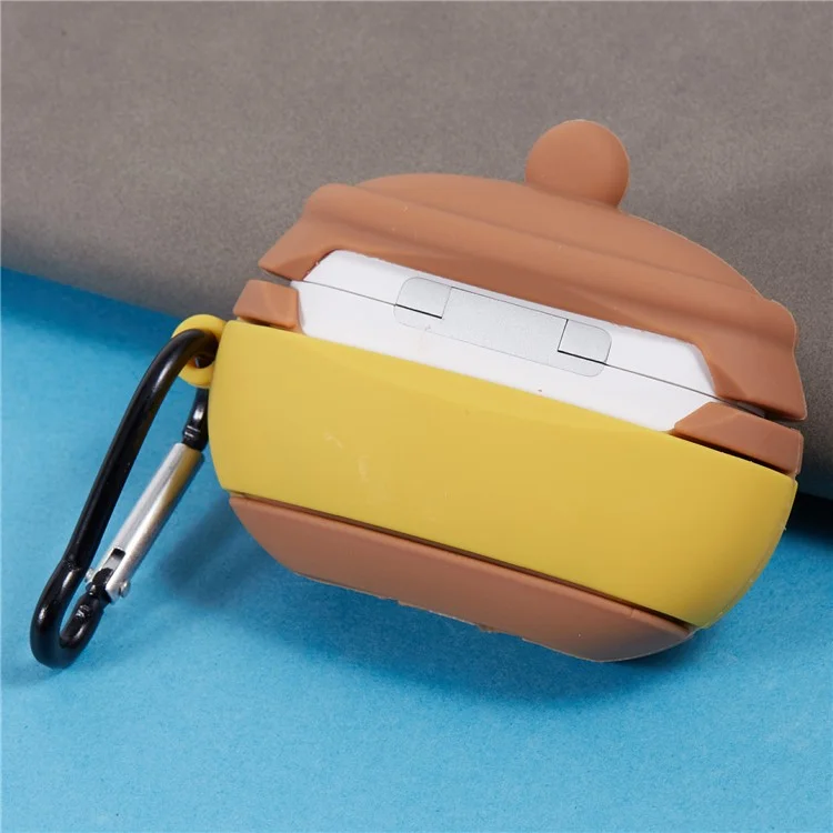 For Apple AirPods Pro Bluetooth-compatible Earphones Silicone Cover Honey Pot Protective Case with Carabiner
