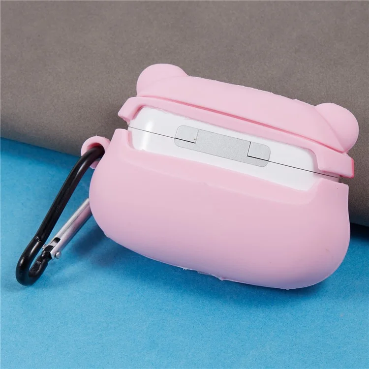 Para Apple AirPods Pro Fones de Ouvido Bluetooth Capa de Silicone Protetora de Cabeça de Porco com Mosquetão