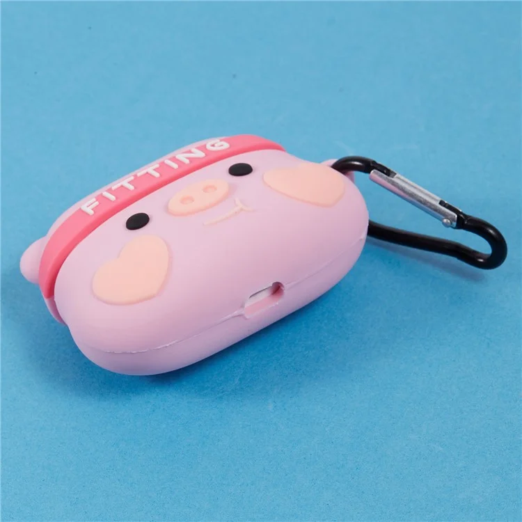 Para Apple AirPods Pro Fones de Ouvido Bluetooth Capa de Silicone Protetora de Cabeça de Porco com Mosquetão