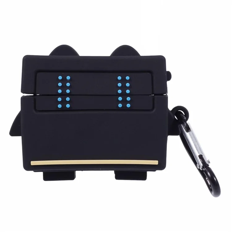 Para Apple AirPods Pro Bluetooth Earphones Silicone Cover Black Robot Protective Case
