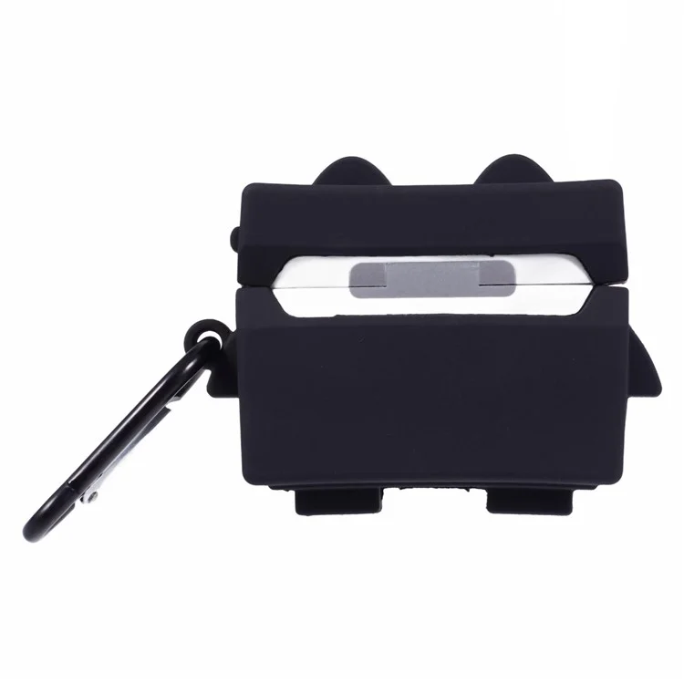 Para Apple AirPods Pro Bluetooth Earphones Silicone Cover Black Robot Protective Case
