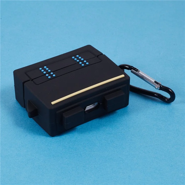 Para Apple AirPods Pro Bluetooth Earphones Silicone Cover Black Robot Protective Case