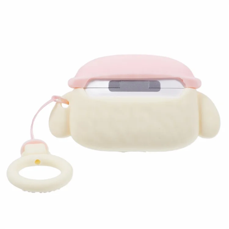 Per Apple AirPods Pro Bluetooth Earphones Silicone Cover Teddy Protective Case - Beige