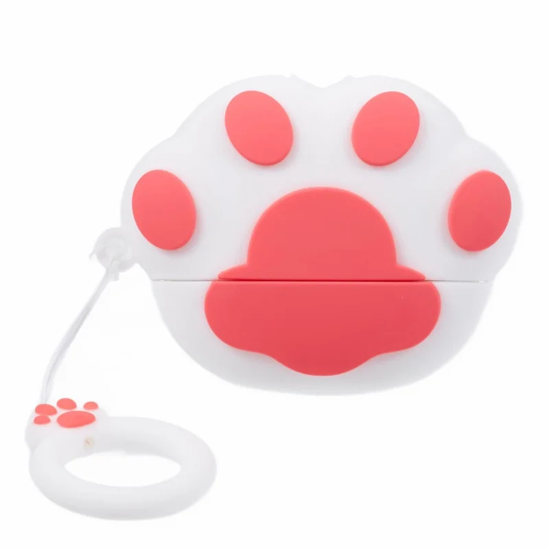 For Apple AirPods Pro Bluetooth-compatible Earphones Silicone Cover Cat Claws Protective Case - White