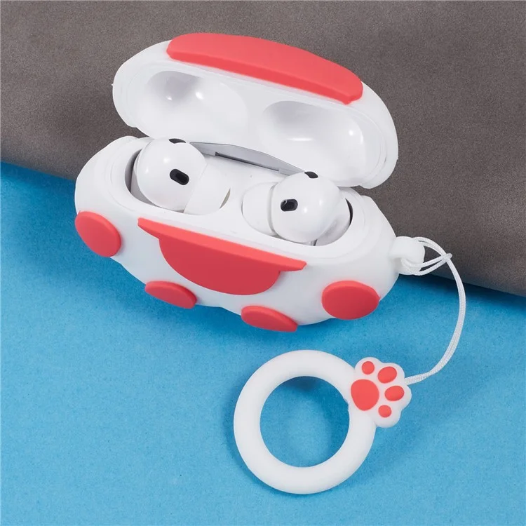 For Apple AirPods Pro Bluetooth-compatible Earphones Silicone Cover Cat Claws Protective Case - White
