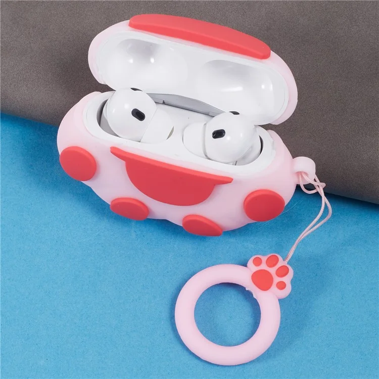 Per Apple AirPods Pro Auricolari Bluetooth Cover Silicone Artigli di Gatto Custodia Protettiva - Rosa