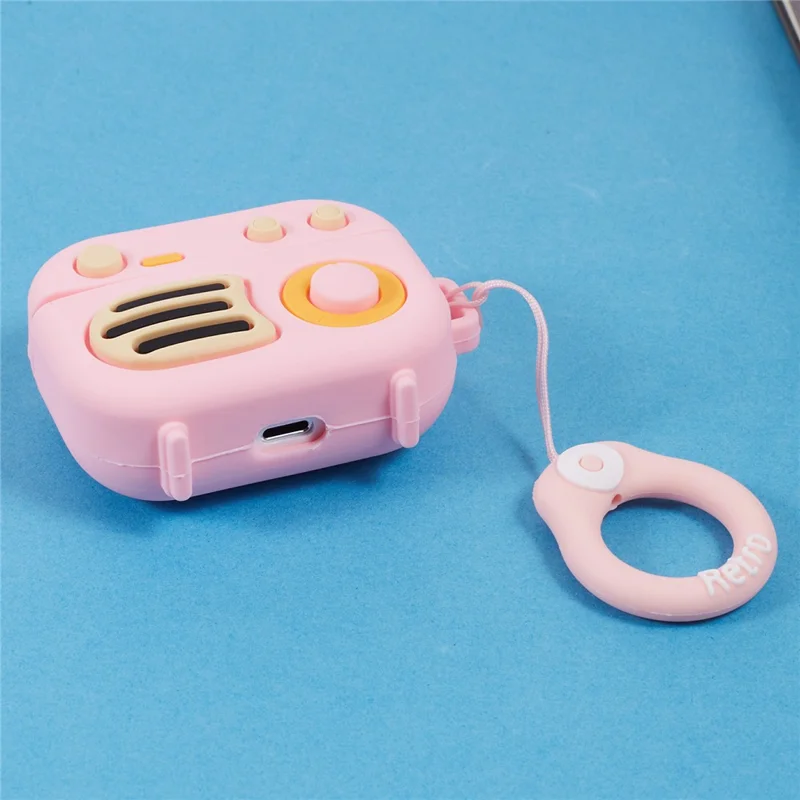 For Apple AirPods Pro Bluetooth-compatible Earphones Silicone Cover Speaker Shape Protective Case - Pink