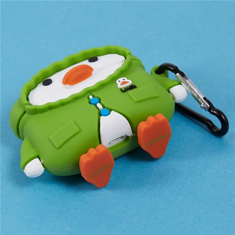 Силиконовый чехол для AirPods Pro Apple Raincoat Duck Bluetooth Наушники Защитный чехол с карабином