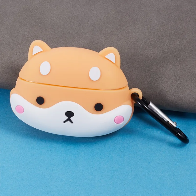 For Apple AirPods Pro Bluetooth-compatible Earphones Silicone Cover Shiba Inu Shape Protective Case