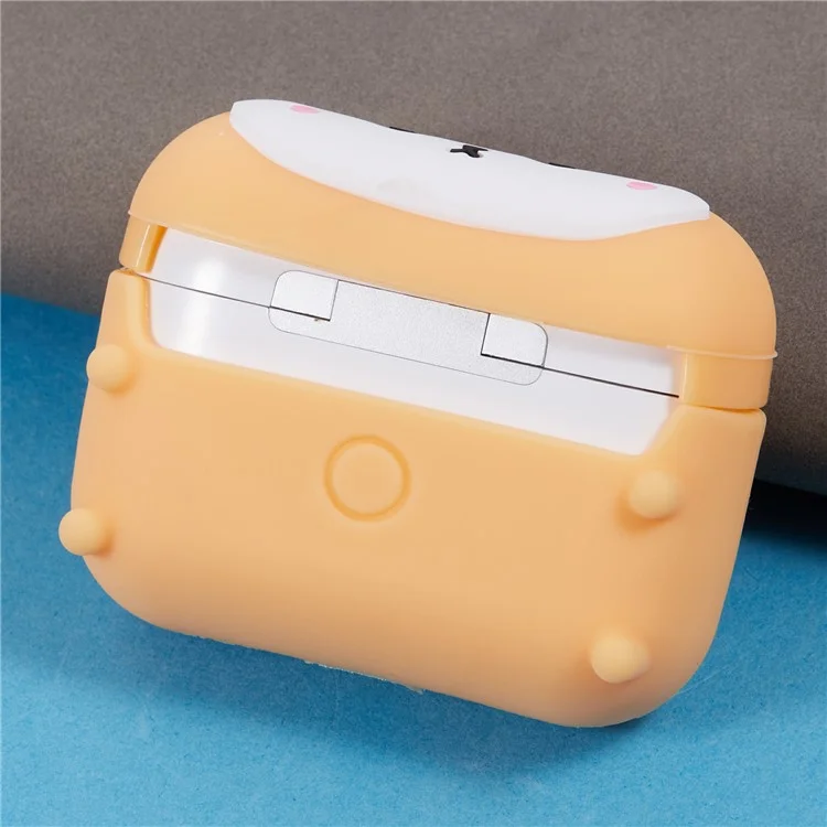 Per Apple AirPods Pro Custodia in silicone Shiba Inu Design Copertura per auricolari Bluetooth con moschettone
