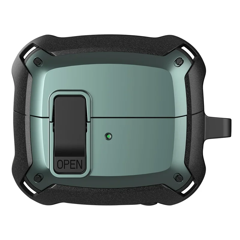 For Samsung Galaxy Buds3 / Buds3 Pro Bluetooth-compatible Earphone Cover TPU+PC Anti-Drop Case with Buckle - Green