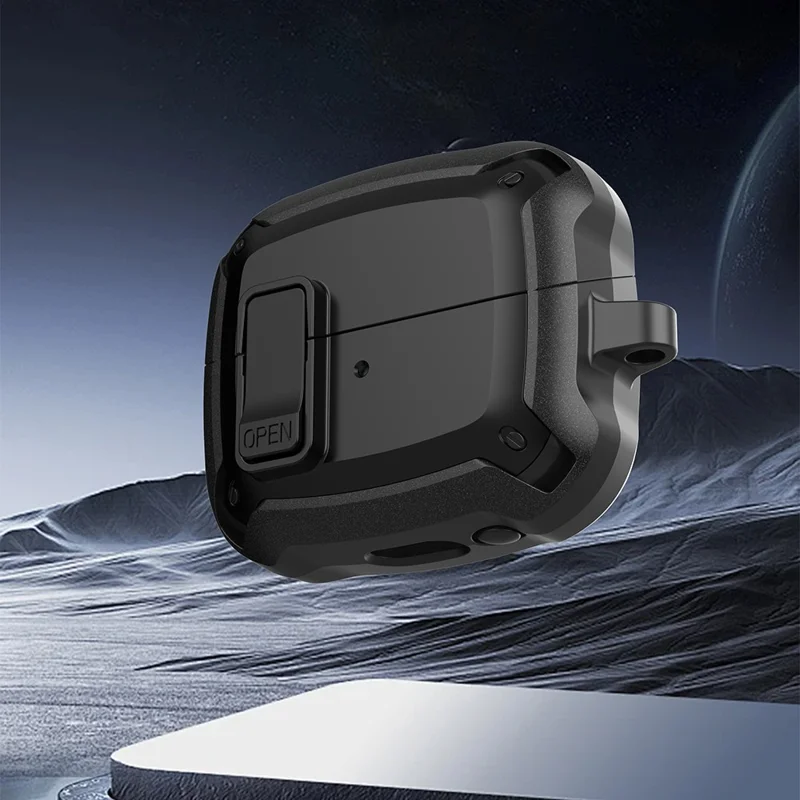 For Samsung Galaxy Buds3 / Buds3 Pro Bluetooth-compatible Earphone Cover TPU+PC Anti-Drop Case with Buckle - Green