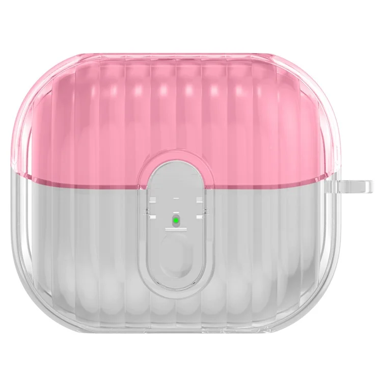 For Samsung Galaxy Buds3 Case Anti-Scratch Bluetooth-compatible Earbuds Protective Cover with Lock - Clear Pink / Clear