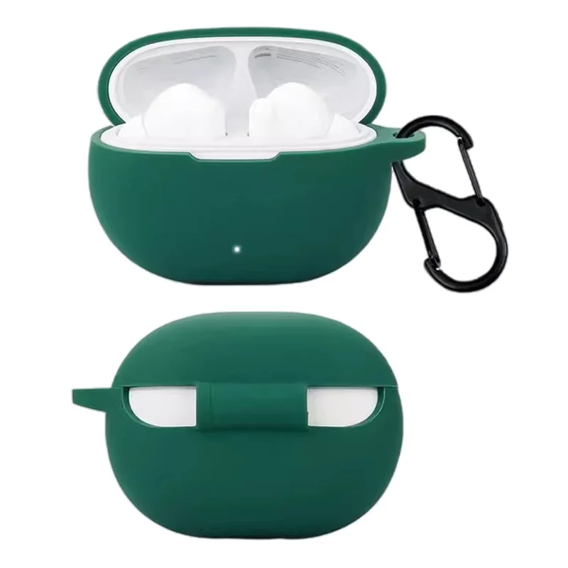 For Honor LCHSE X7i Case Bluetooth-compatible Earphone Silicone Cover with Anti-Lost Buckle - Blackish Green