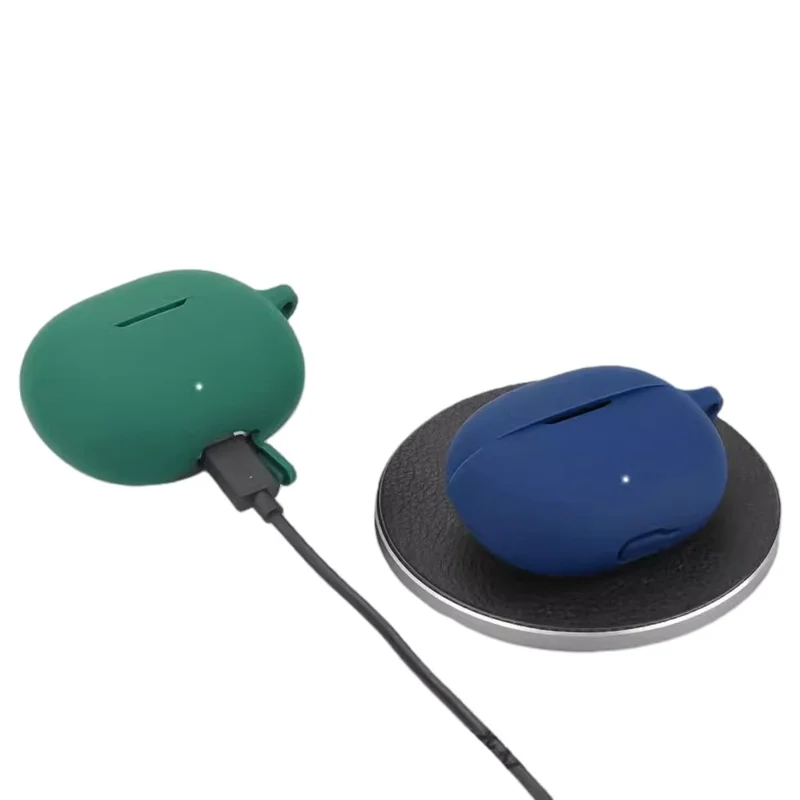 For Honor LCHSE X7i Case Bluetooth-compatible Earphone Silicone Cover with Anti-Lost Buckle - Blackish Green