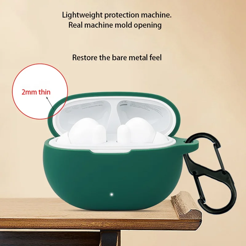 For Honor LCHSE X7i Case Bluetooth-compatible Earphone Silicone Cover with Anti-Lost Buckle - Blackish Green