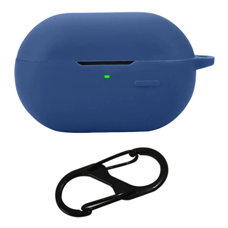 Для чехла SoundPEATS Pearlclip Case Bluetooth Earphone Silicone Cover с противопотерянной пряжкой - темно-синий