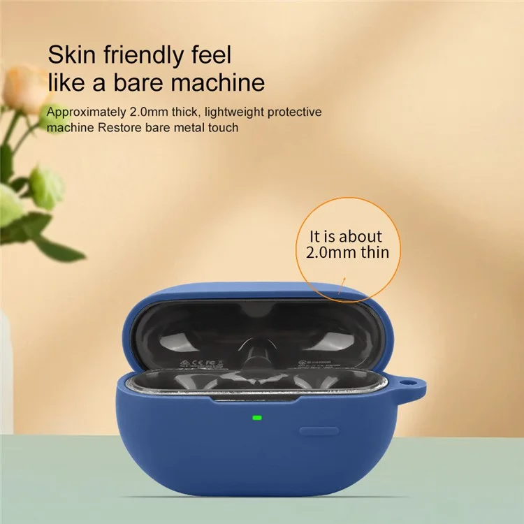 Для чехла SoundPEATS Pearlclip Case Bluetooth Earphone Silicone Cover с противопотерянной пряжкой - темно-синий